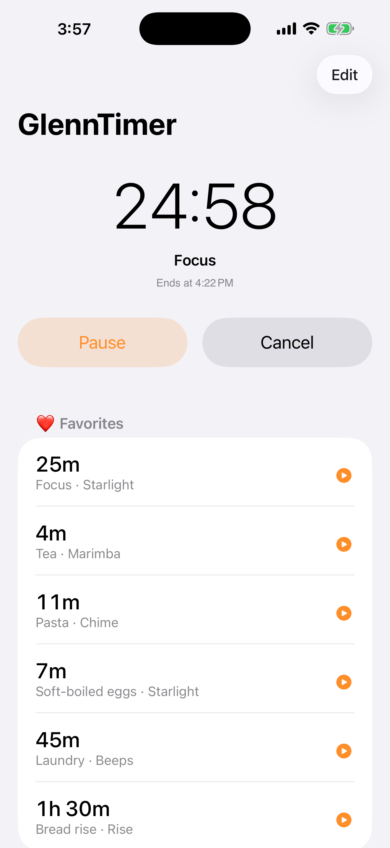 GlennTimer running timer