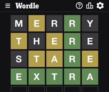 Wordle, Dec 25, 2022