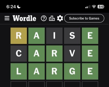 Wordle, Jan 20, 2024